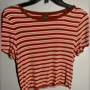 Burnt orange stripped cropped tee from target